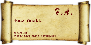Hesz Anett névjegykártya